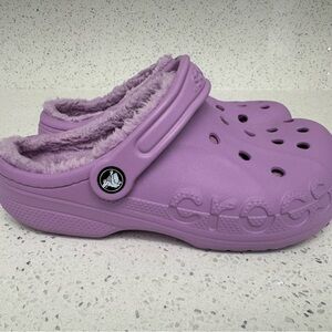 Crocs Purple Fuzzy Lined Clogs